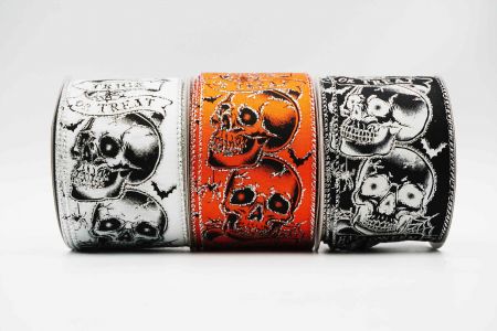 Trick Or Treat With Skulls Ribbon - Trick Or Treat With Skulls Ribbon
